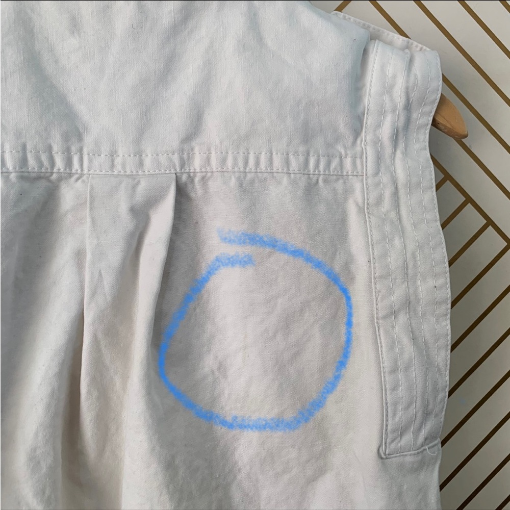 Banana Republic Utility cotton linen blend Mini White Denim button up Dress XXS - Picture 7 of 11